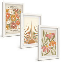 BILDER SET 3er Set - 20x30 cm Weißer Rahmen - Pastellfarbene Sonnenblumen - Weiß, Kunststoff (20/30cm) - TULUP