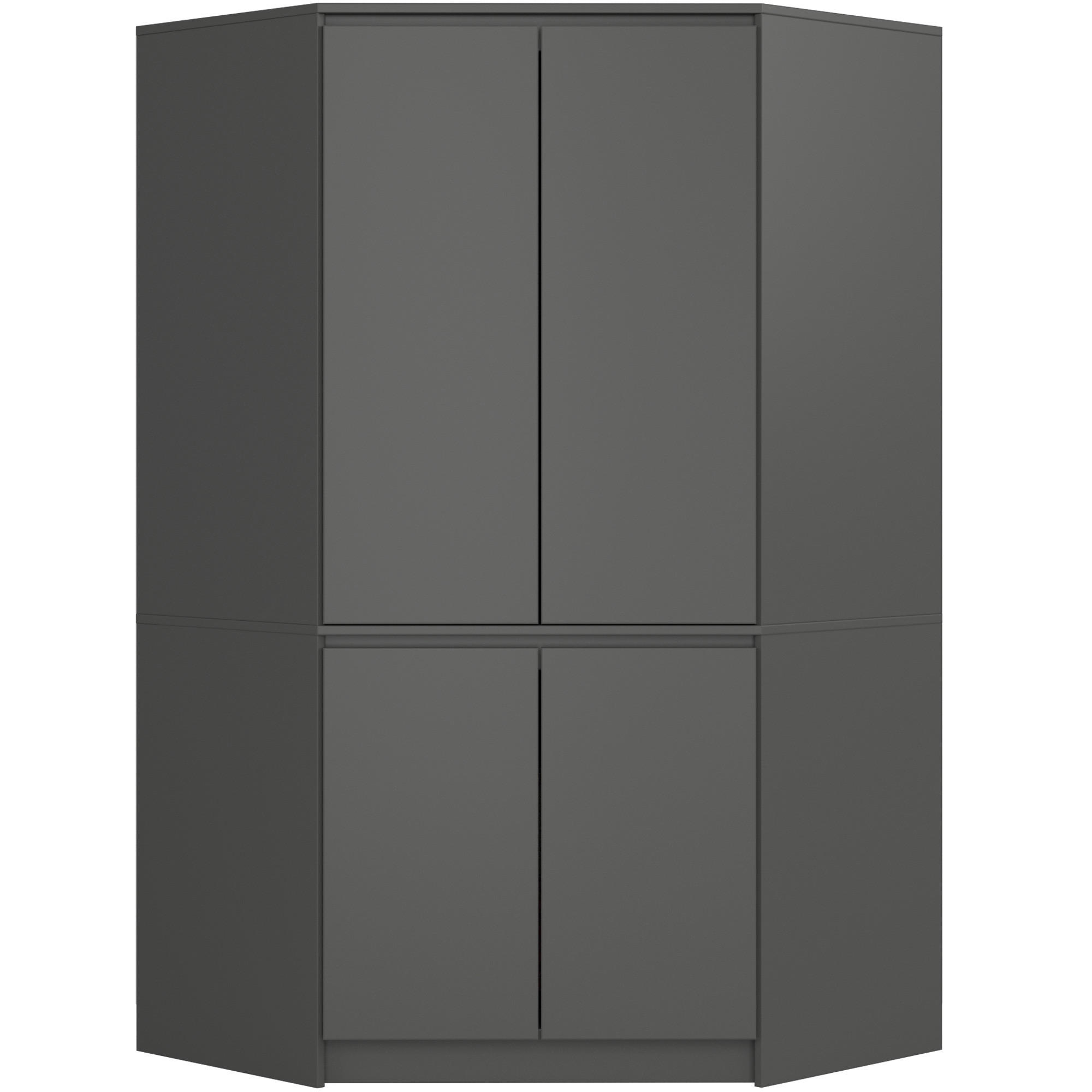 KLEIDERSCHRANK Graphitgrau 100x50x180 cm - Graphitfarben, Holzwerkstoff (100/180/50cm) - Akord