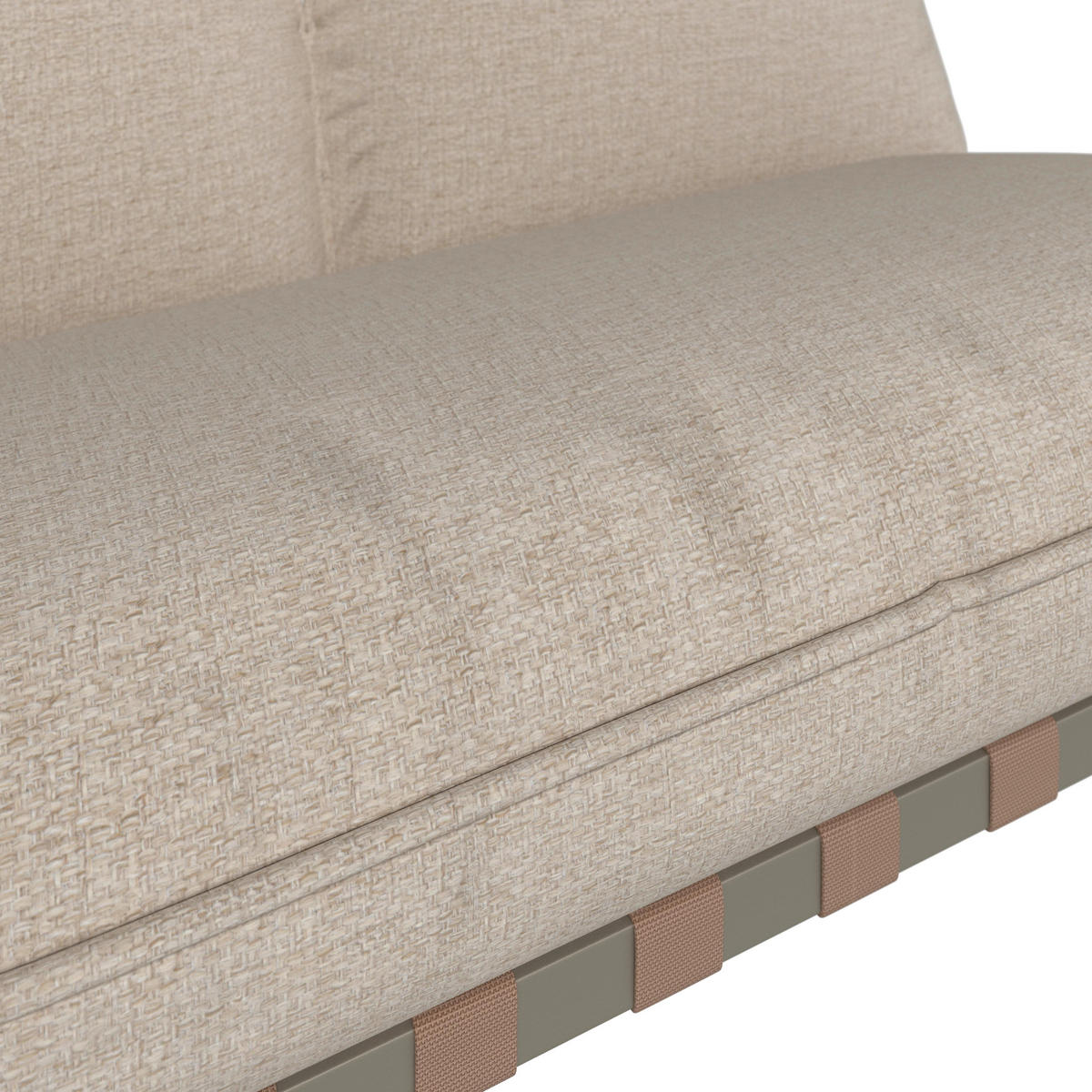 LOUNGEGARNITUR Lara Creme Metall/Outdoorstoff +Abdeckung - Creme, Metall