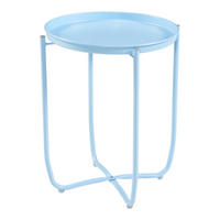 TABLETTTISCH Sandefjord - Hellblau, Metall (40/40/53cm) - [en.casa]