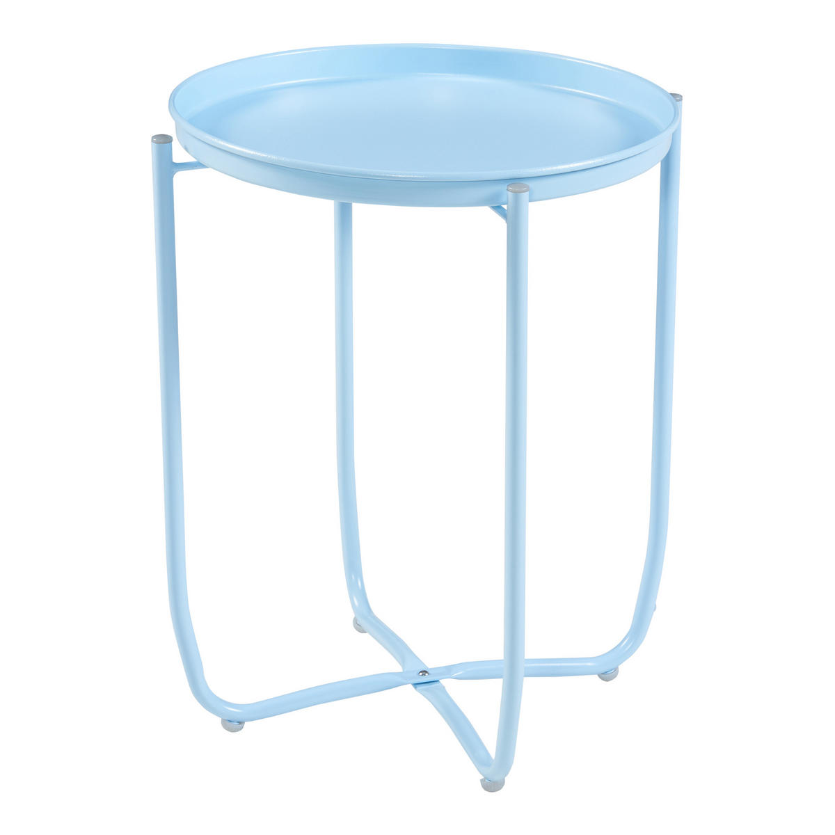 TABLETTTISCH Sandefjord - Hellblau, Metall (40/40/53cm) - [en.casa]