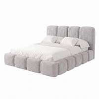 POLSTERBETT SUENO MAXI 160x200 cm in Grau, gepolstertes Kopfteil, Metalllattenrost, Bettkasten, Bouclé-Stoff - Naturfarben/Grau, Holz/Textil (160/200cm) - Muffo