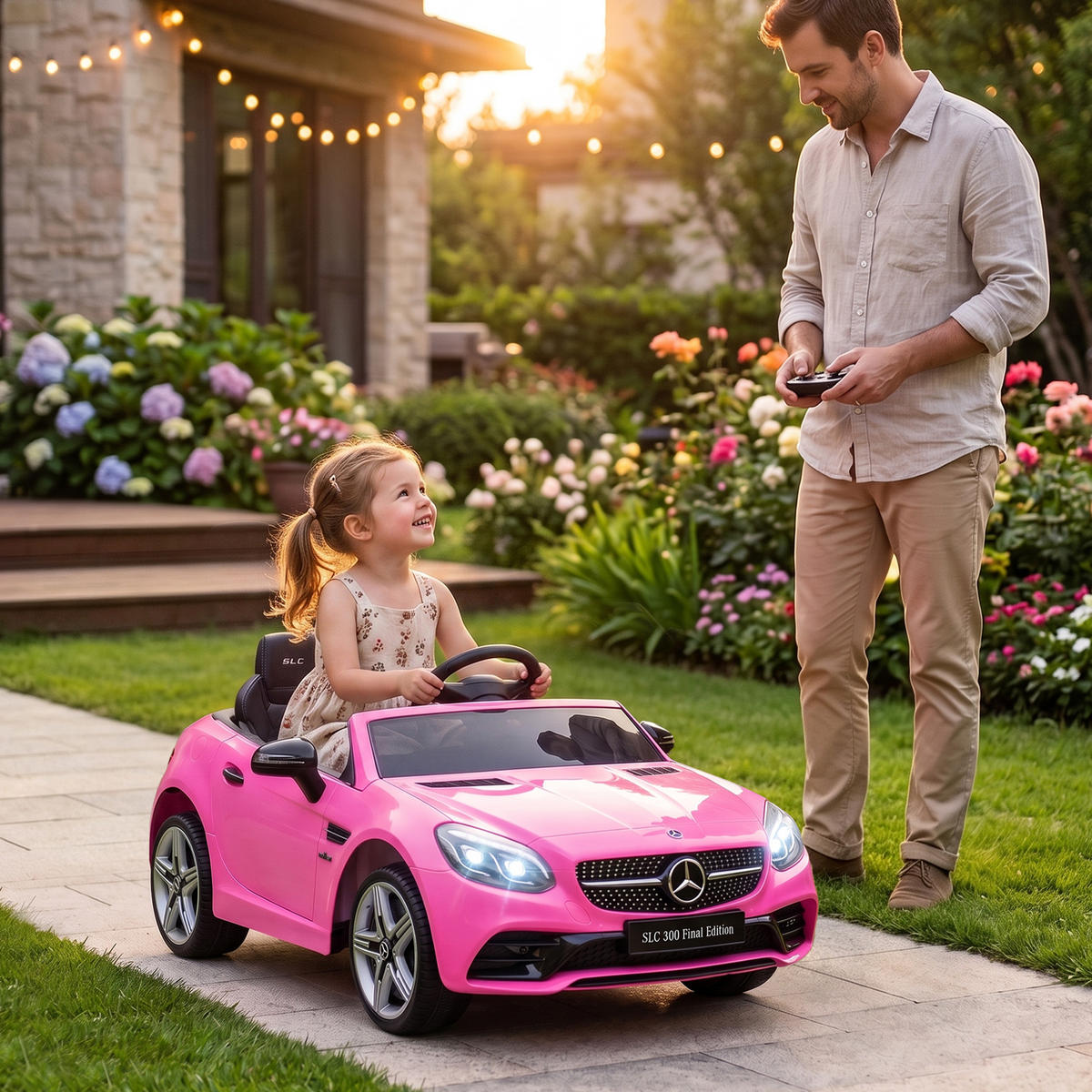 KINDER-ELEKTROAUTO Kunststoff Metall Rosa - Rosa, Kunststoff (107/62.5/44cm) - AIYAPLAY
