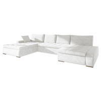 WOHNLANDSCHAFT Caro - Silberfarben/Hellgrau, Holz/Textil (394/80/213cm) - MIRJAN24