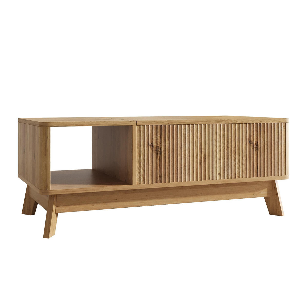 COUCHTISCH 95/48/50 cm Natur aus MDF mit Hubfunktion und Stauraum - Naturfarben, Holzwerkstoff (95/48/50cm) - OKWISH