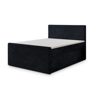 BOXBETT NOLEN 160x200 cm mit Matratze und Topper - Schwarz - Schwarz, Holz (160/200cm) - MASSENO