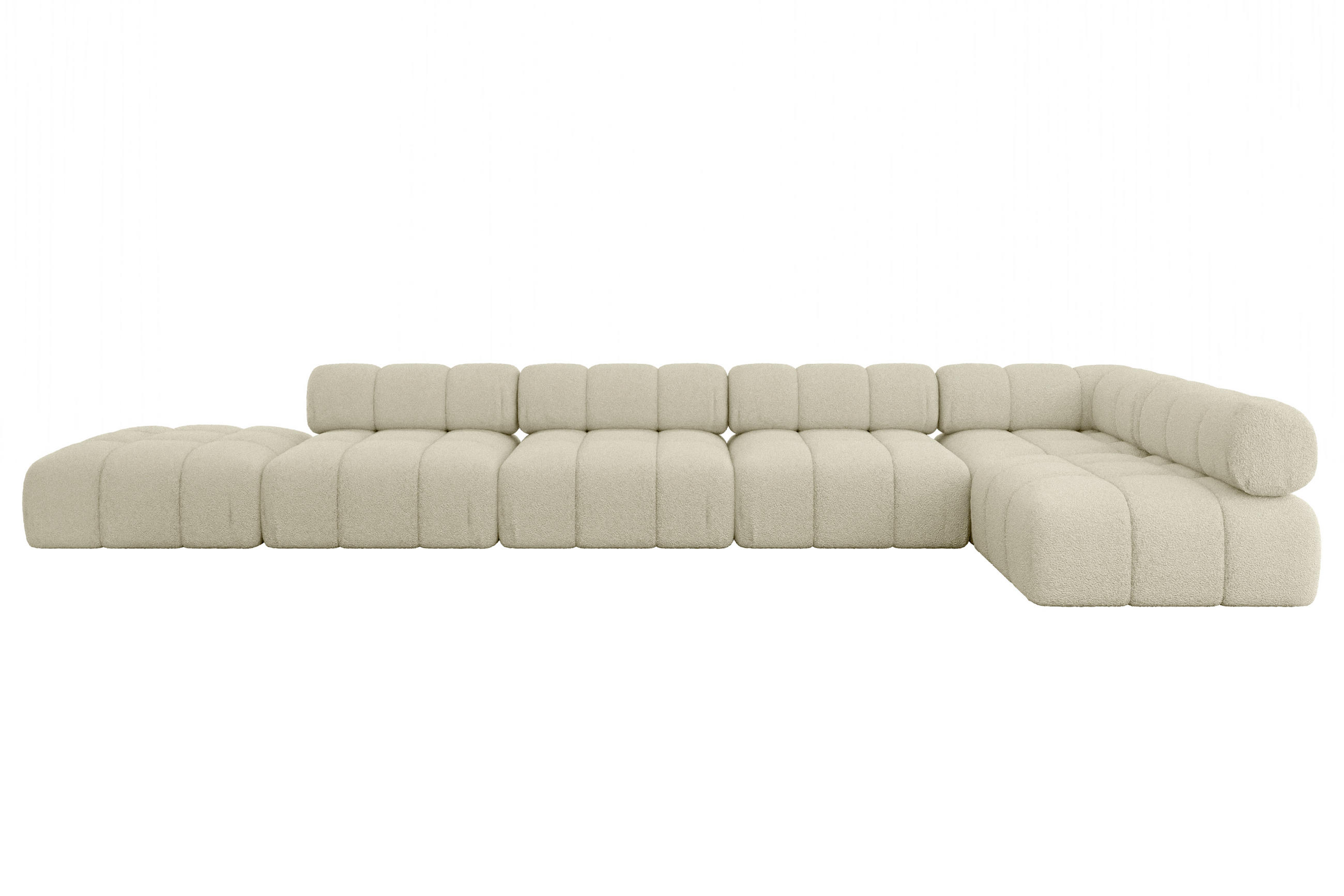 ECKSOFA modulares Sofa Favio-L3 - 475x190x70 cm Beige Bouclé - Beige, Holzwerkstoff/Textil (475/190cm) - ALTDECOR