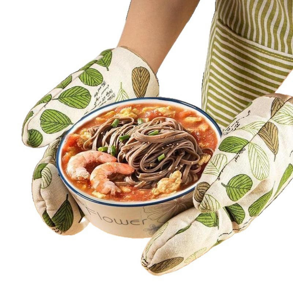 OFENHANDSCHUHE - 25 x 14 cm - Beige - 2 Stück - Beige, Textil (25/14cm)