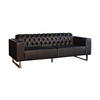 LEDERSOFA NILO Schwarz Leder - Schwarz, Leder (219/77/86cm) - KAWOLA
