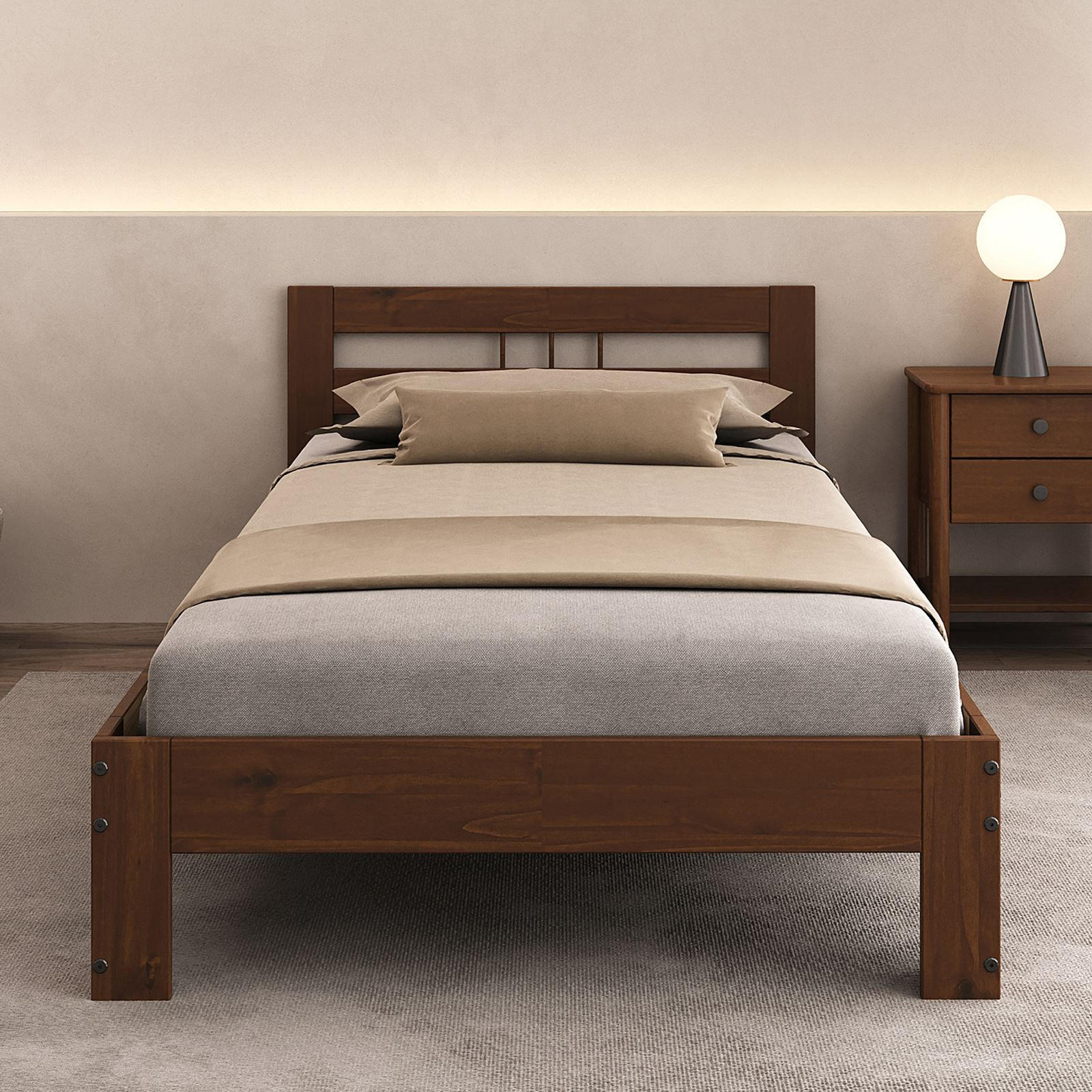 MASSIVHOLZBETT THEO 90X200 CM - Kastanienfarben, Holz (90/200cm) - IDIMEX