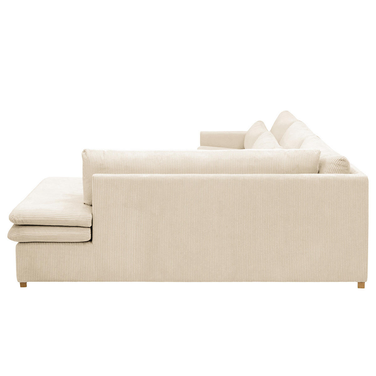 ECKSOFA mit Ottomane - Creme, Textil (299/216cm) - home24