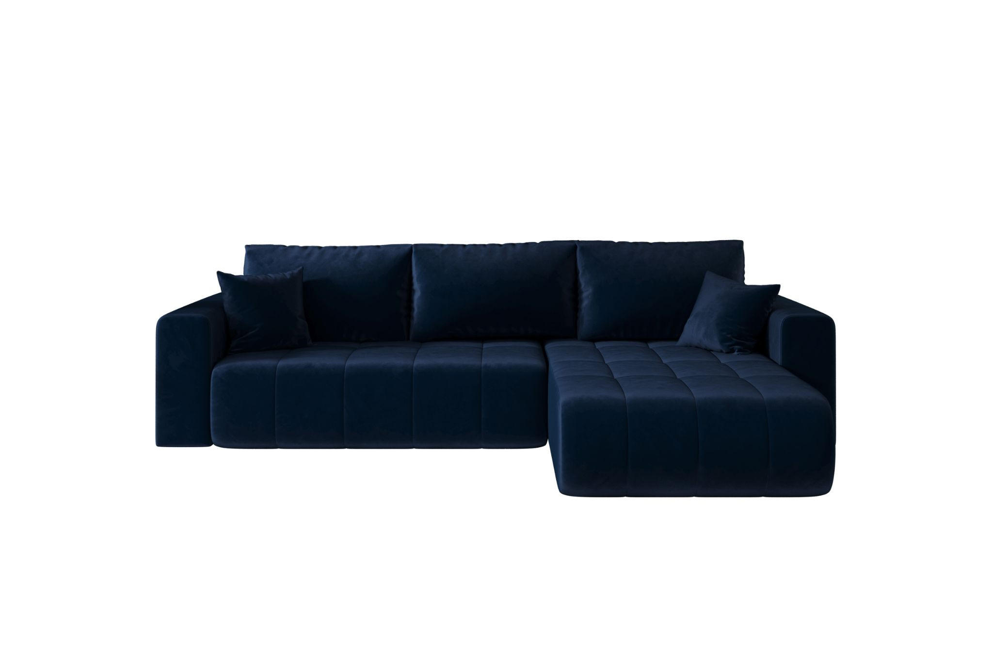 ECKSOFA mit schlaffunktion und bettkasten MILO, stoff MONOLITH, Dunkelblau, Rechts - Dunkelblau, Holz (280/190cm) - Kaiser Möbel