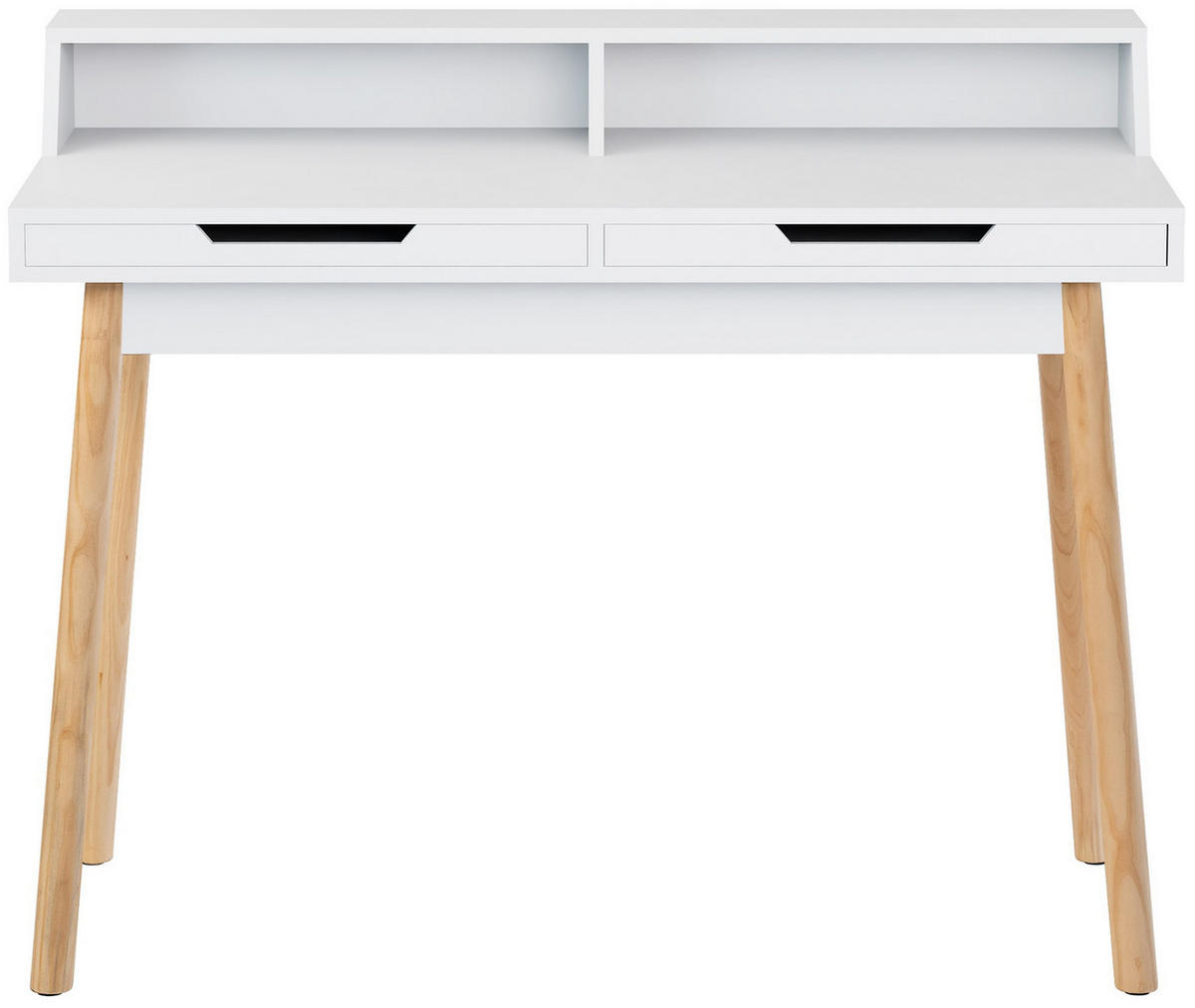 SCHREIBTISCH 110/60/85 cm Holz Weiß - Eukalyptusholzfarben/Weiß, Holz (60/110/85cm) - CLP
