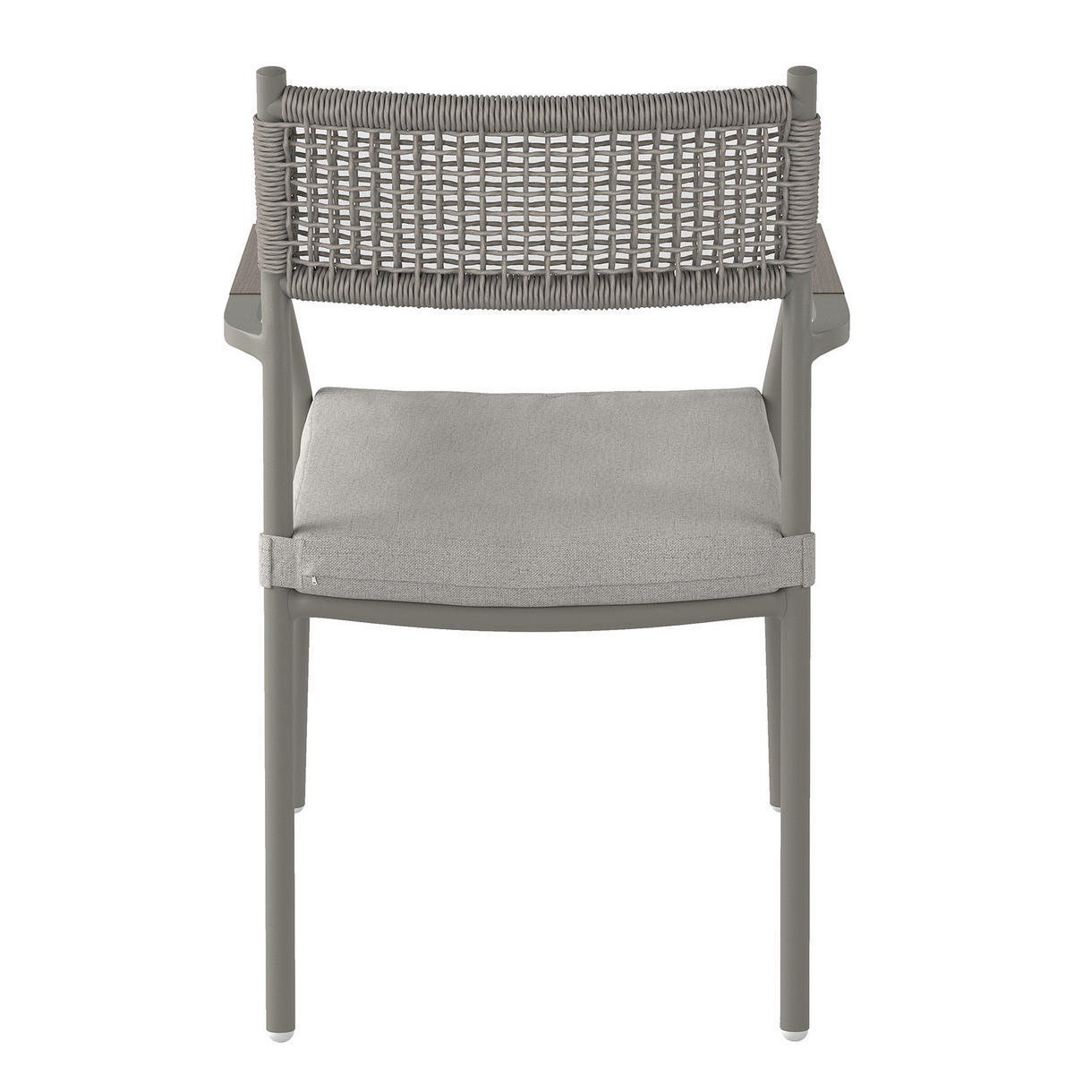 GARTENSTUHL - Aluminium / Polyester - Grau - 2er-Set - Grau, Kunststoff/Textil (58/82/60cm) - home24