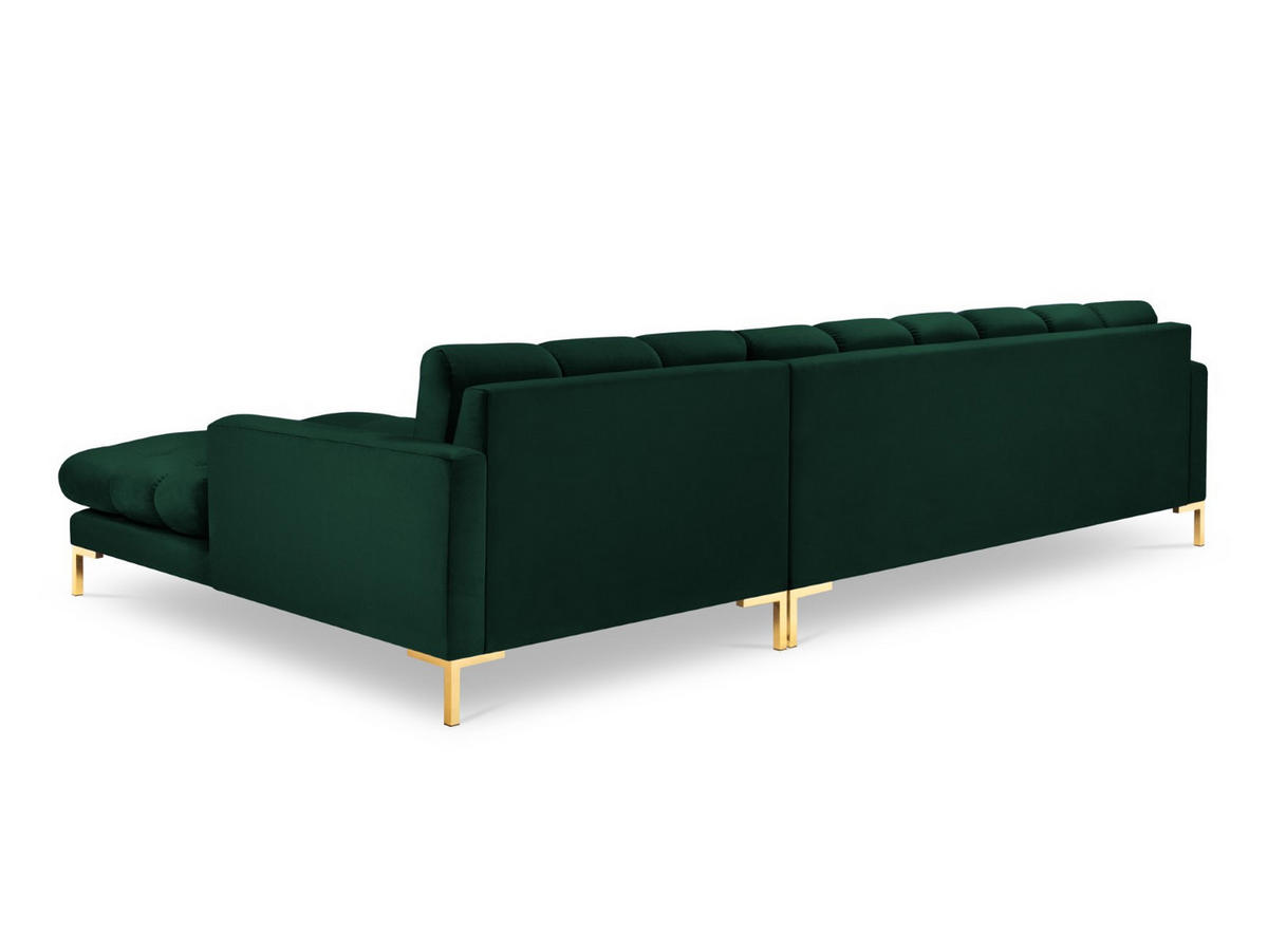 ECKSOFA rechts Mamaia aus Samt flaschengrün 5 Sitzplätze - Grün, Textil (185/293cm) - Micadoni
