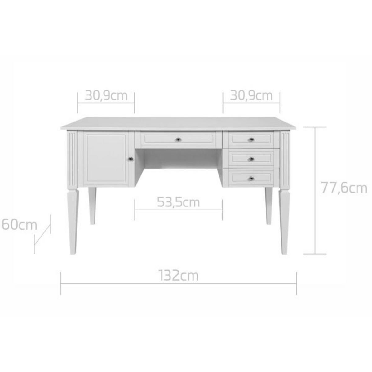 KINDERSCHREIBTISCH Ines - Weiß, Holzwerkstoff (132/78/60cm) - RAUMHIRSCH FURNITURE