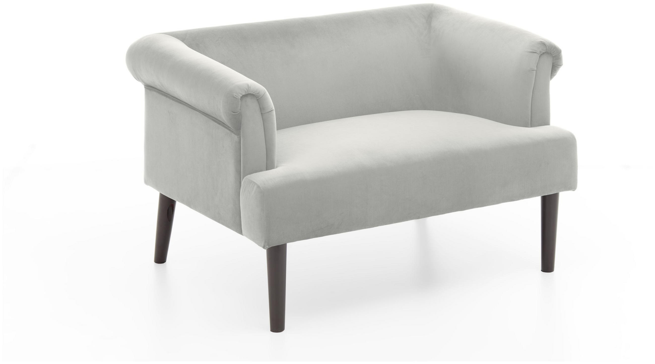 LOVESEAT Charlie Samt Grau - Grau, Textil (118/70/84cm) - ATLANTIC home collection