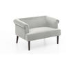 LOVESEAT Charlie Samt Grau - Grau, Textil (118/70/84cm) - ATLANTIC home collection