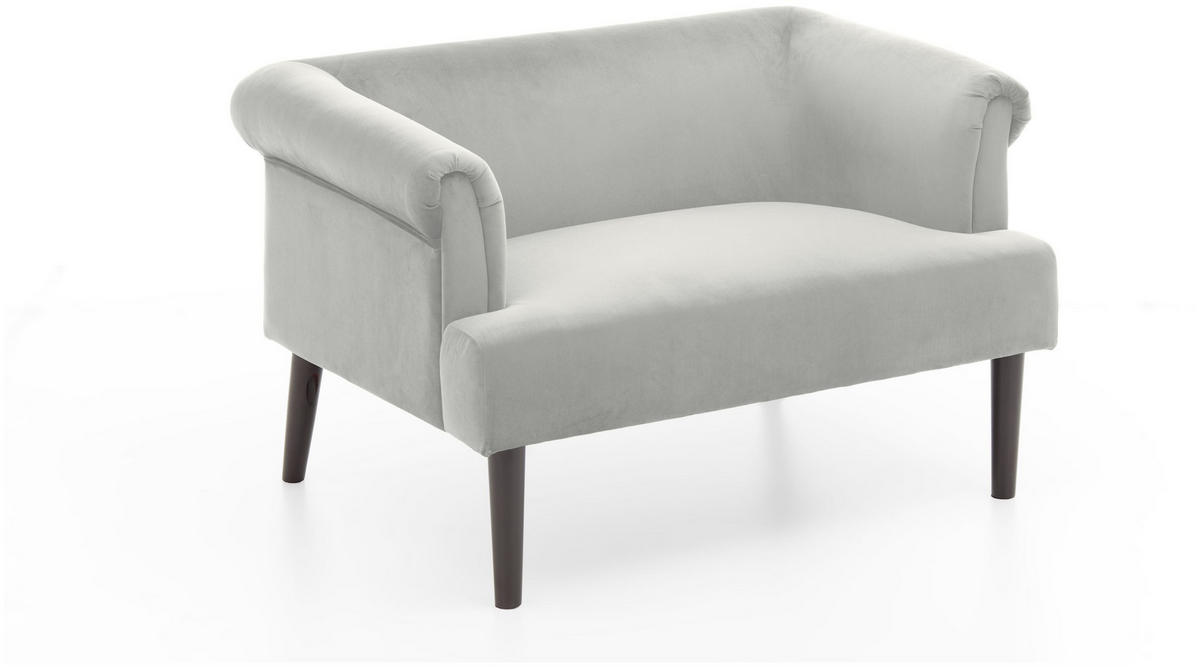 LOVESEAT Charlie Samt Grau - Grau, Textil (118/70/84cm) - ATLANTIC home collection