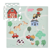 21-DIELNA farmárska podložka - viacfarebná, plast (89.5/89.5cm) - Relaxdays