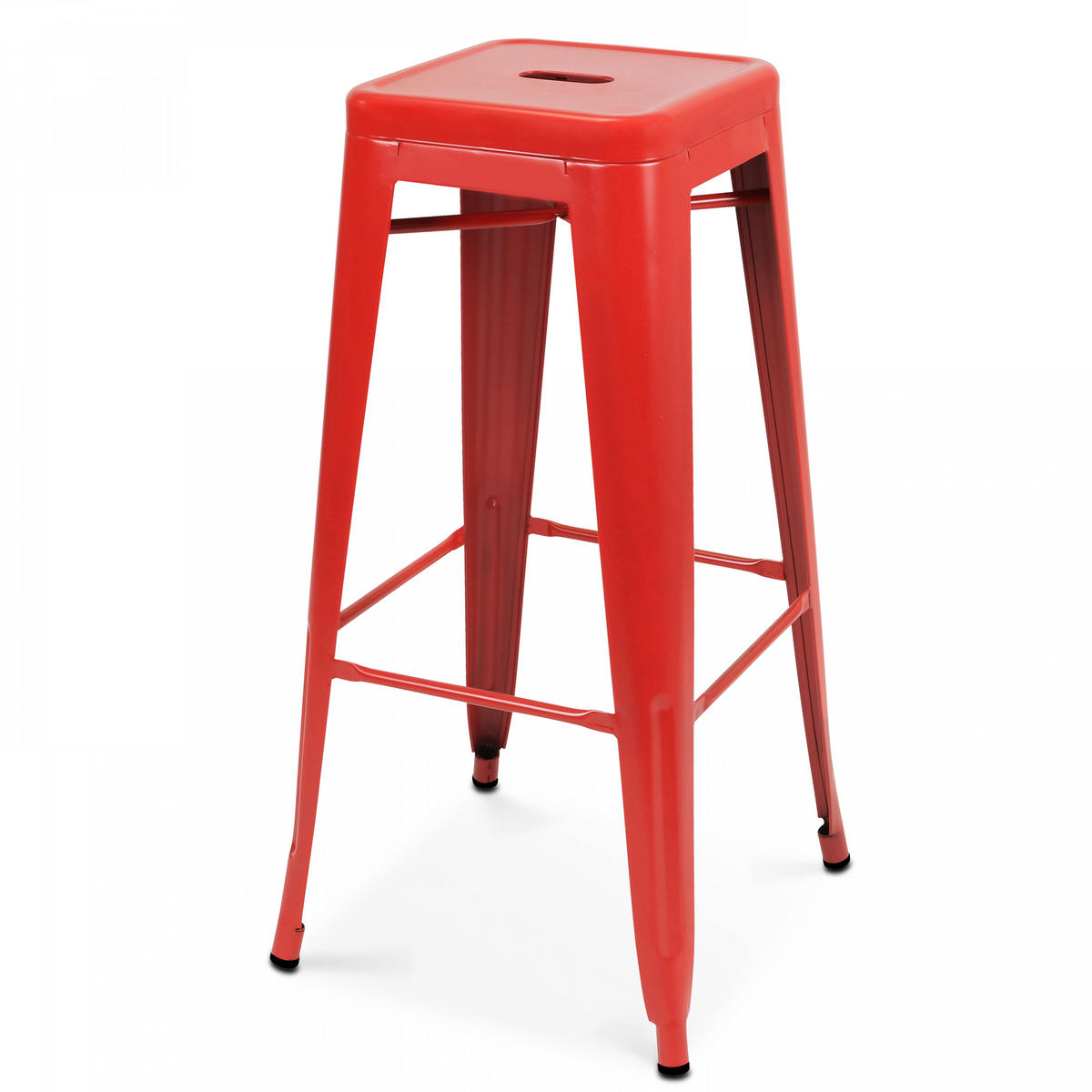 HOCHSTUHL 4-tlg., Rot - Rot, Metall (43/76/43cm) - Oviala