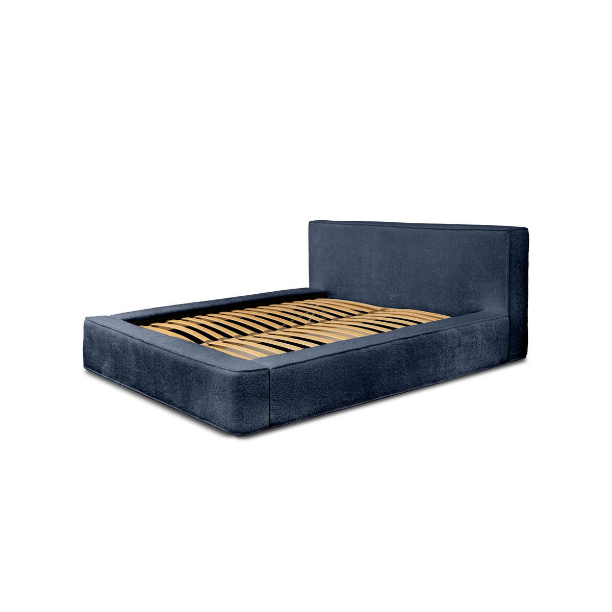 POLSTERBETT Omaha In Euphoria Komplett - Blau, Holzwerkstoff/Textil (140/200cm) - Fun Möbel