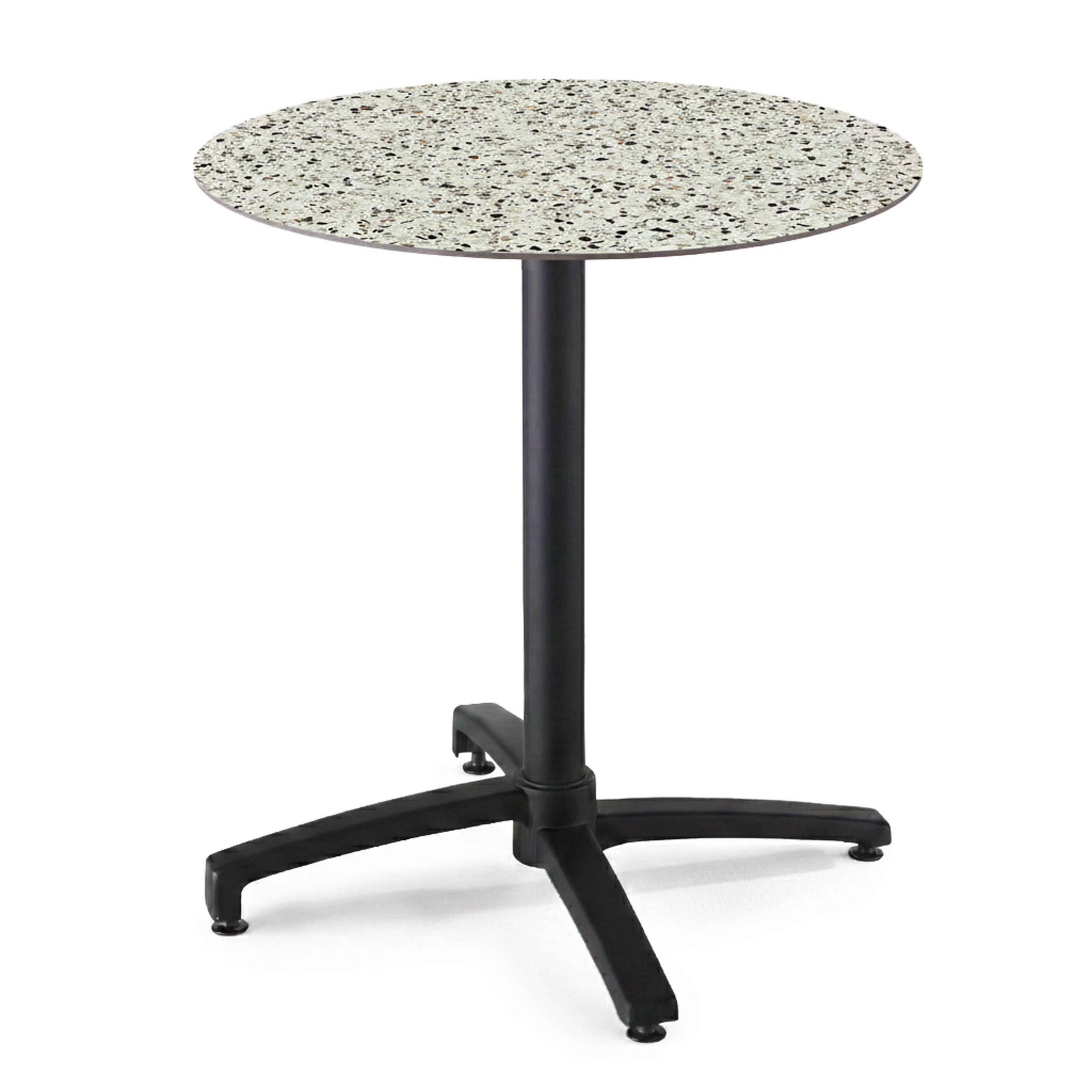 GARTENTISCH rund, Terrazzo - Weiß, Holzwerkstoff (70/70/72cm) - Oviala