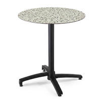 GARTENTISCH rund, Terrazzo - Weiß, Holzwerkstoff (70/70/72cm) - Oviala