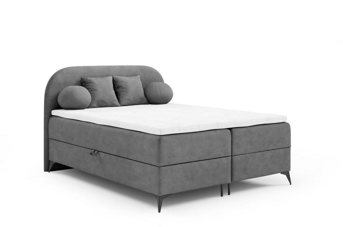 BOXBETT Gorgia - Grau, Holzwerkstoff/Textil (160/200cm) - Fun Möbel