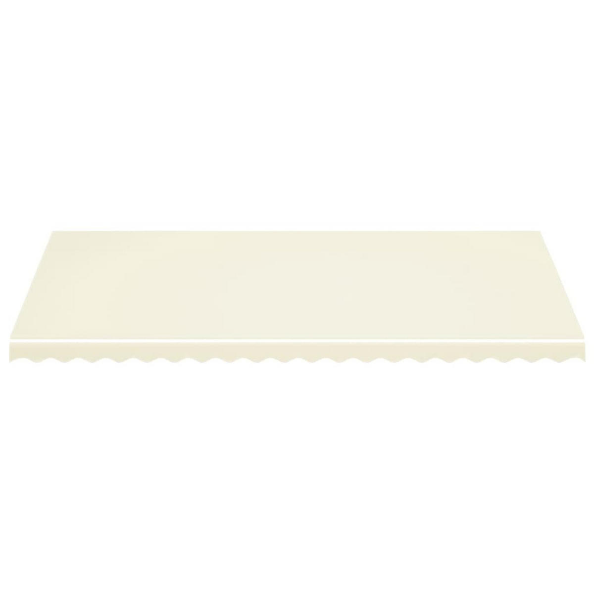 MARKISENSTOFF mit Volant| Creme, für 500x350cm Rahmen | Markisenbespannung Markisentuch - Creme, Textil (480/0.3/345cm) - DELUKE