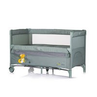 REISEBETT Relax 2 Ebenen hellgrün Vorderseite absenkbar, Seiteneingang, Tasche - Grün, Kunststoff (60/120cm) - Chipolino