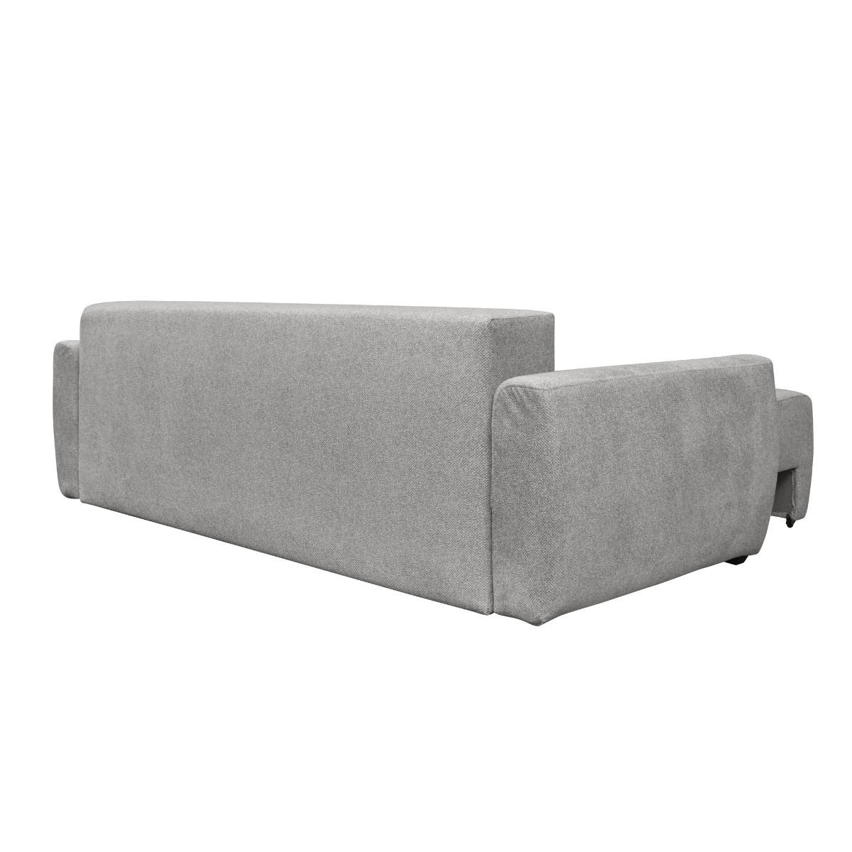 SCHLAFSOFA 3-sitzer aus stoff - alba 246/112/76 cm - Grau, Textil (112/76/202cm) - Calicosy