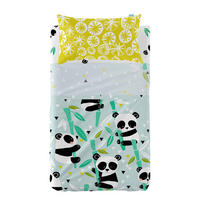 BETTWÄSCHE 2er-Set teiliges panda garden blue 120x180 cm (kinderbett) blau - Blau, Textil (120/180cm) - Happy Friday