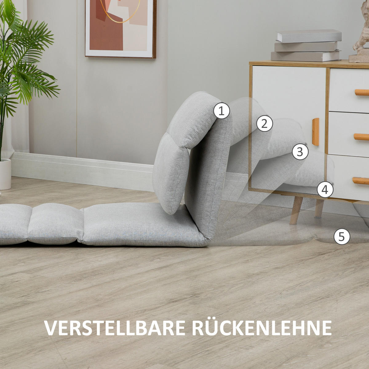 BODENSTUHL, Stahl, Schaumstoff, Grau - Grau, Metall (71/60/72cm) - HOMCOM