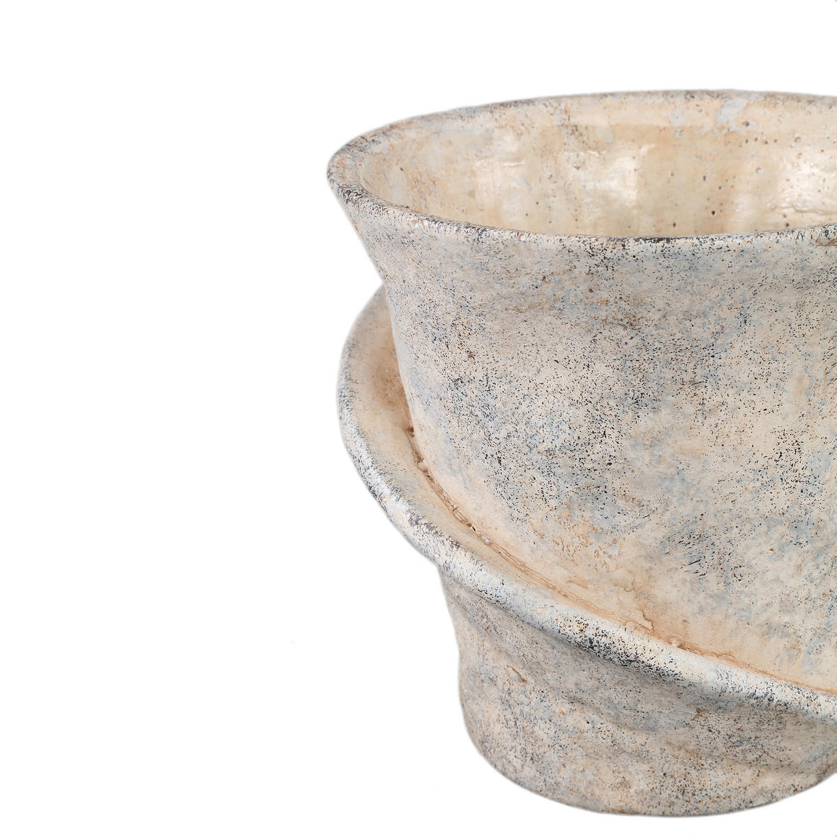 TOPF Iiona Beige 21/20/19cm - Beige, Stein (19cm) - PTMD Collection