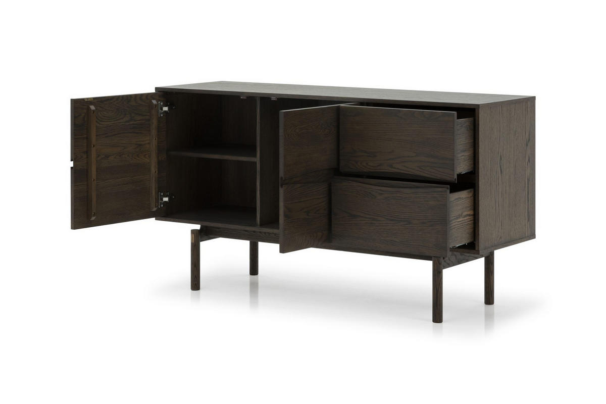 SIDEBOARD Celeste, Braune Massiveiche - Braun, Holz (45/82/150cm) - WOODEK