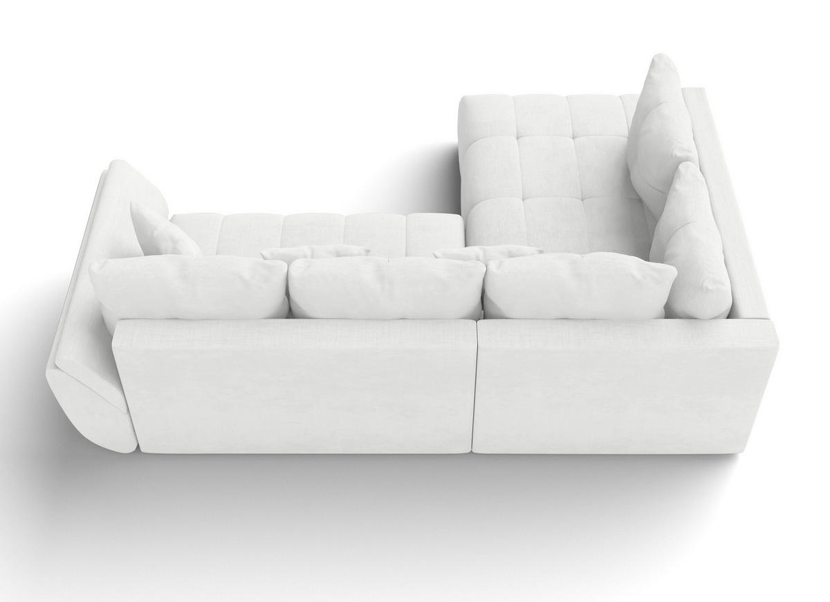 ECKSOFA L Form Corleone Weiß 266/182/91 cm mit Schlaffunktion - Schwarz/Weiß, Kunststoff/Textil (266/182cm) - AX Living