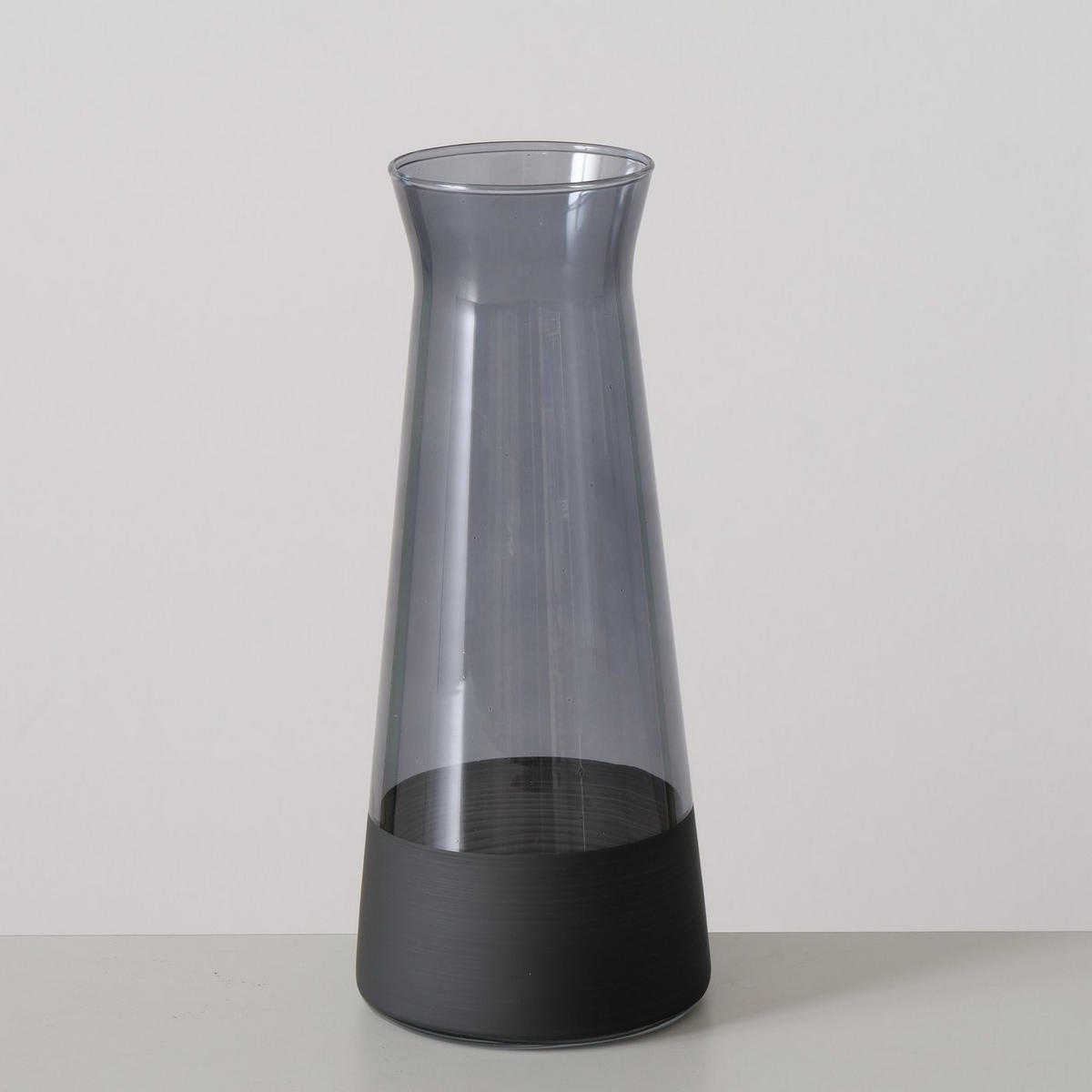 WASSERKARAFFE schwarzes Glas Woluna Schwarz 1,1 l 10,5/10,5/25 cm - Schwarz, Glas (10.5/10.5cm) - Boltze Home