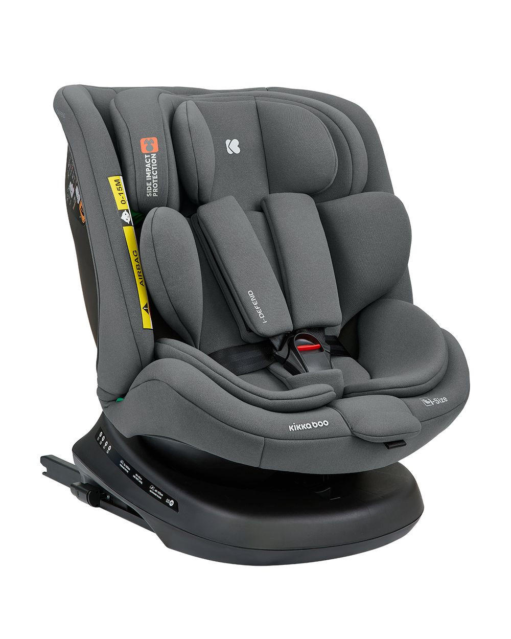 KINDERSITZ i-Defend i-Size grau (40-150cm) Isofix, 360 Grad Drehung, SPS - Grau, Kunststoff (44/56/48cm) - Kikka boo