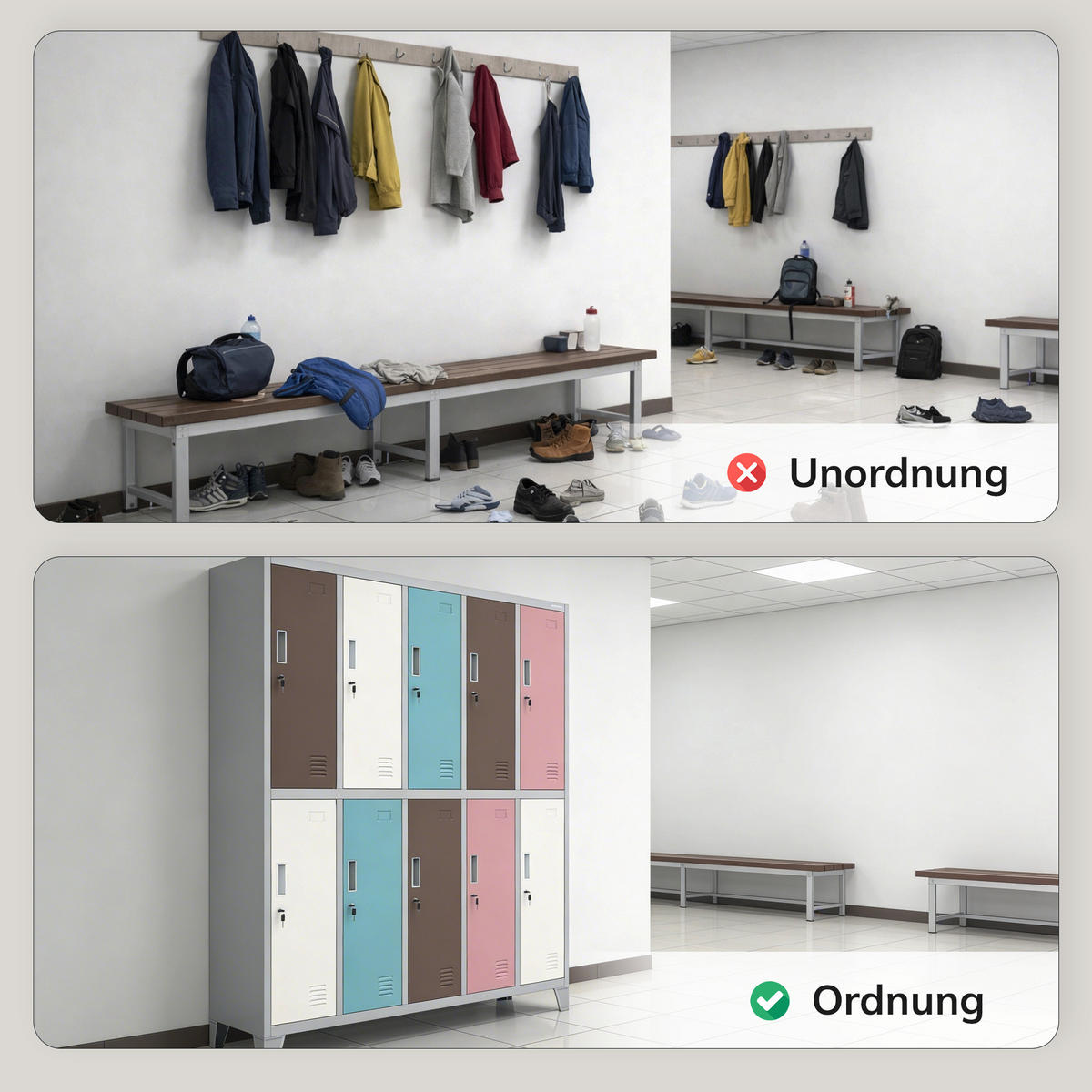 SCHLIESSFACHSCHRANK Bartek - Pink/Braun, Metall (136/172/45cm) - Jan Nowak