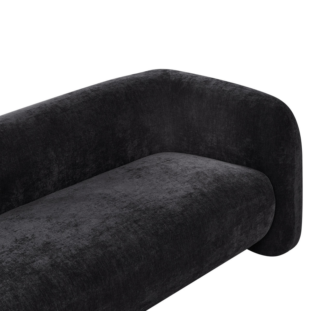 POHOVKA 3-místná Žinylková látka Černá Leiren - černá, textil (224/68/87cm) - Beliani