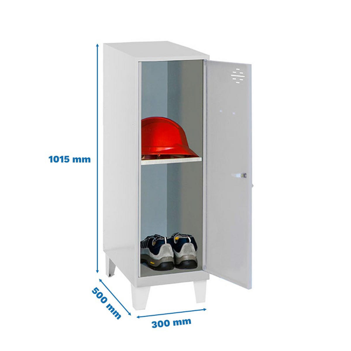 SCHLIESSFACHSCHRANK Amego HxBxT 101,5x30x50 cm 1x Fachboden Mit Standfüße Grau-Grau - Grau, Metall (30/101.5/50cm) - PROREGAL