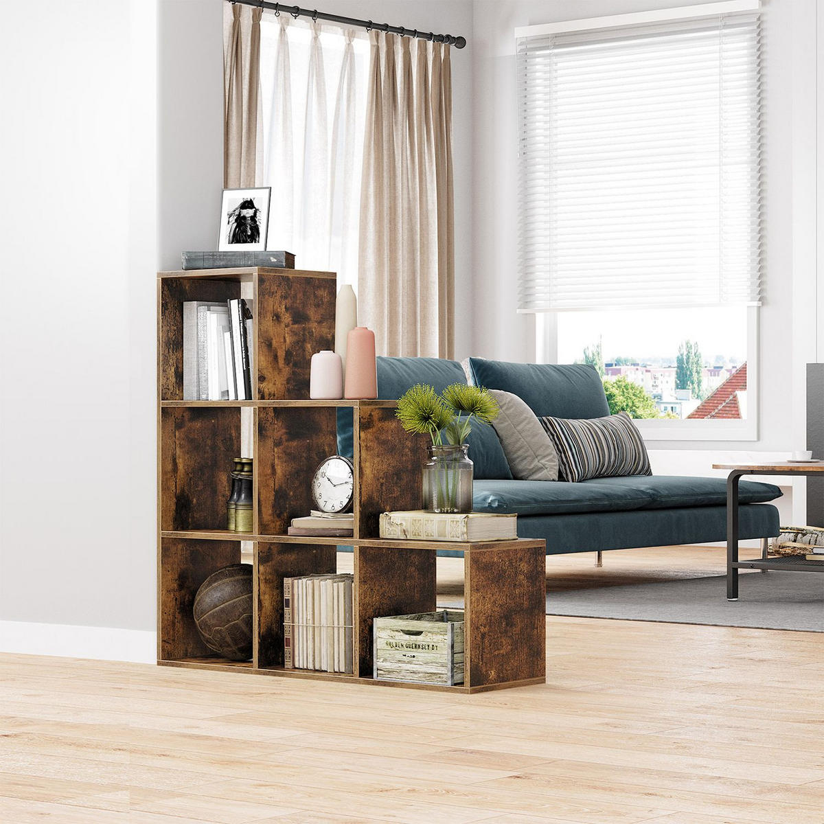 BÜCHERREGAL YAOUNDE - Braun, Holzwerkstoff (97.5/97.5/29cm) - Hansiro