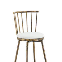 BARHOCKER Windsor-Stil Metall PU Brown+White - Weiß, Metall (39/96/39.1cm) - Meubliv