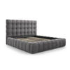 BETT mit Bettkasten und Kopfteil Mamaia aus Samt grau 180x200cm - Grau, Textil (180/200cm) - Micadoni