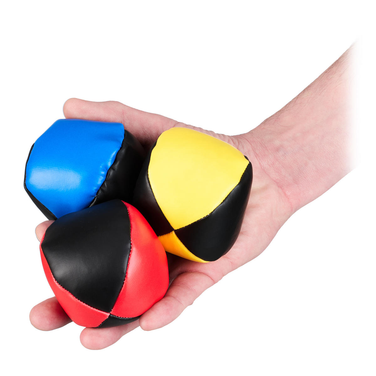 20xJONGLIERBÄLLE - Multicolor, Naturmaterialen/Kunststoff (6.5/6.5cm) - Relaxdays