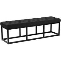 SITZBANK 150/37 cm Samt Schwarz - Schwarz, Textil/Metall (150/42/37cm) - CLP
