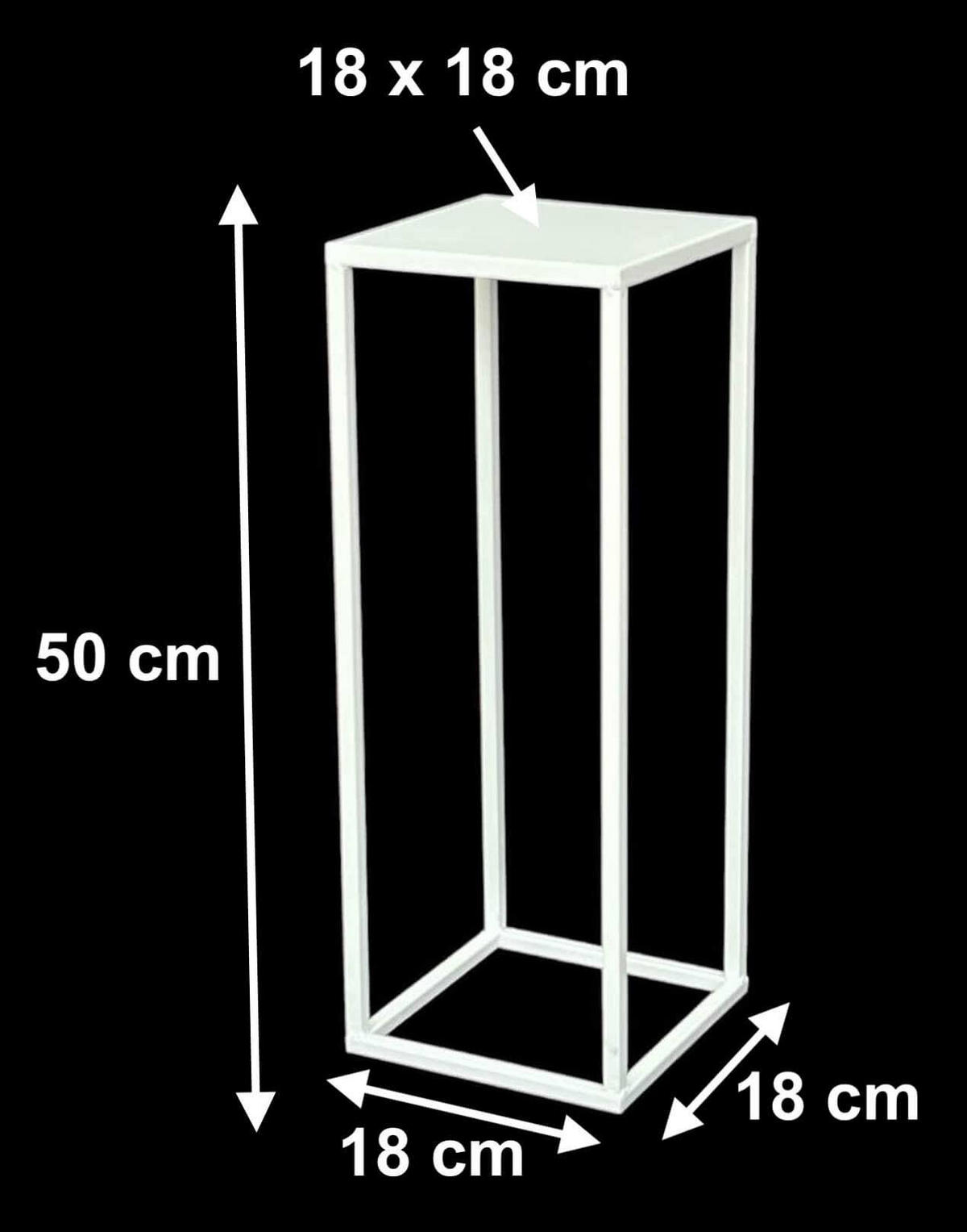 BLUMENHOCKER Metall Weiß Eckig 50 cm - Weiß, Metall (18/50/18cm) - DanDiBo