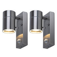 LED AUSSEN-WANDLEUCHTE Silber 2er Set - Silberfarben, Glas (11/16.3/6.8cm)