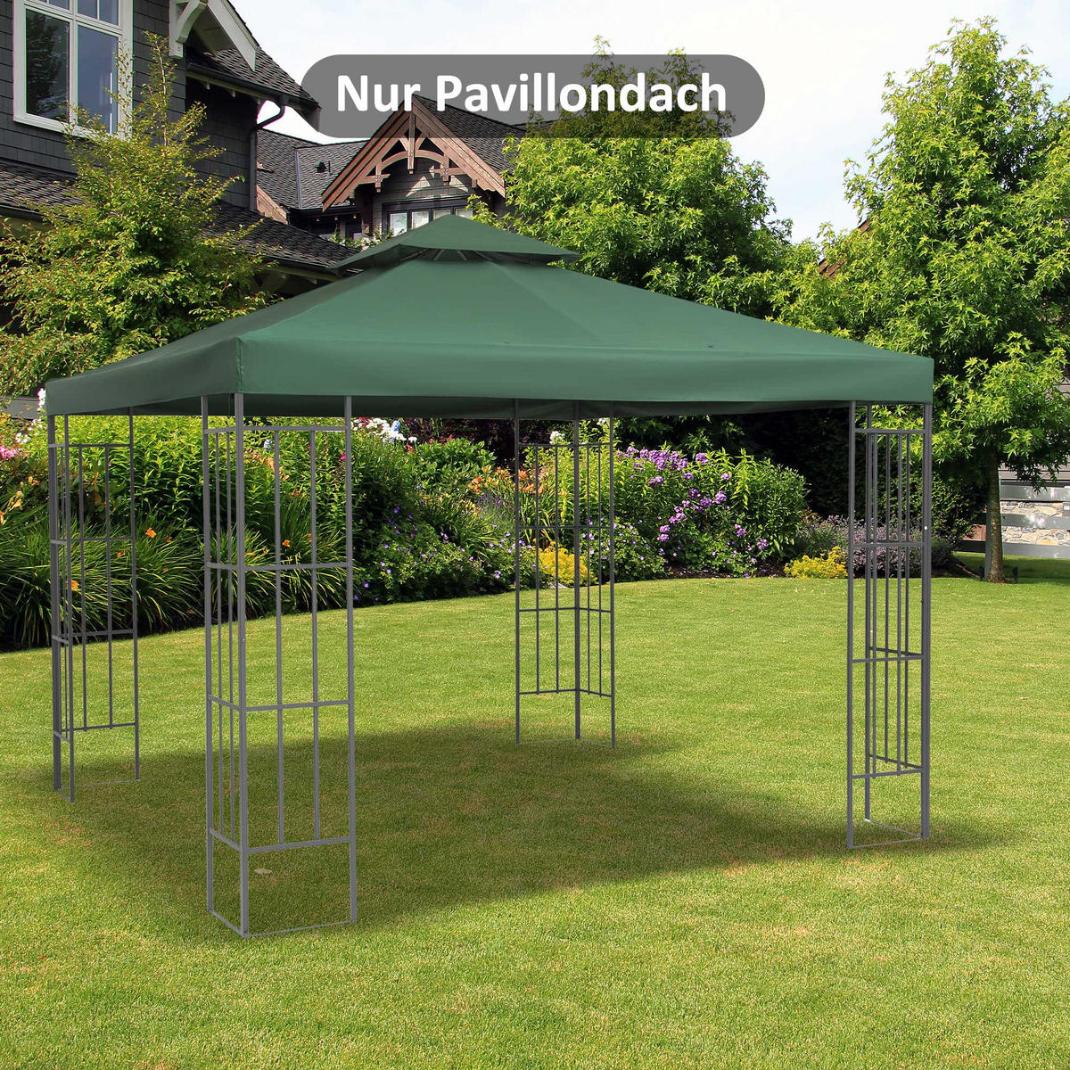 ERSATZDACH, Polyester, Dunkelgrün - Grün, Kunststoff (300/1/300cm) - Outsunny